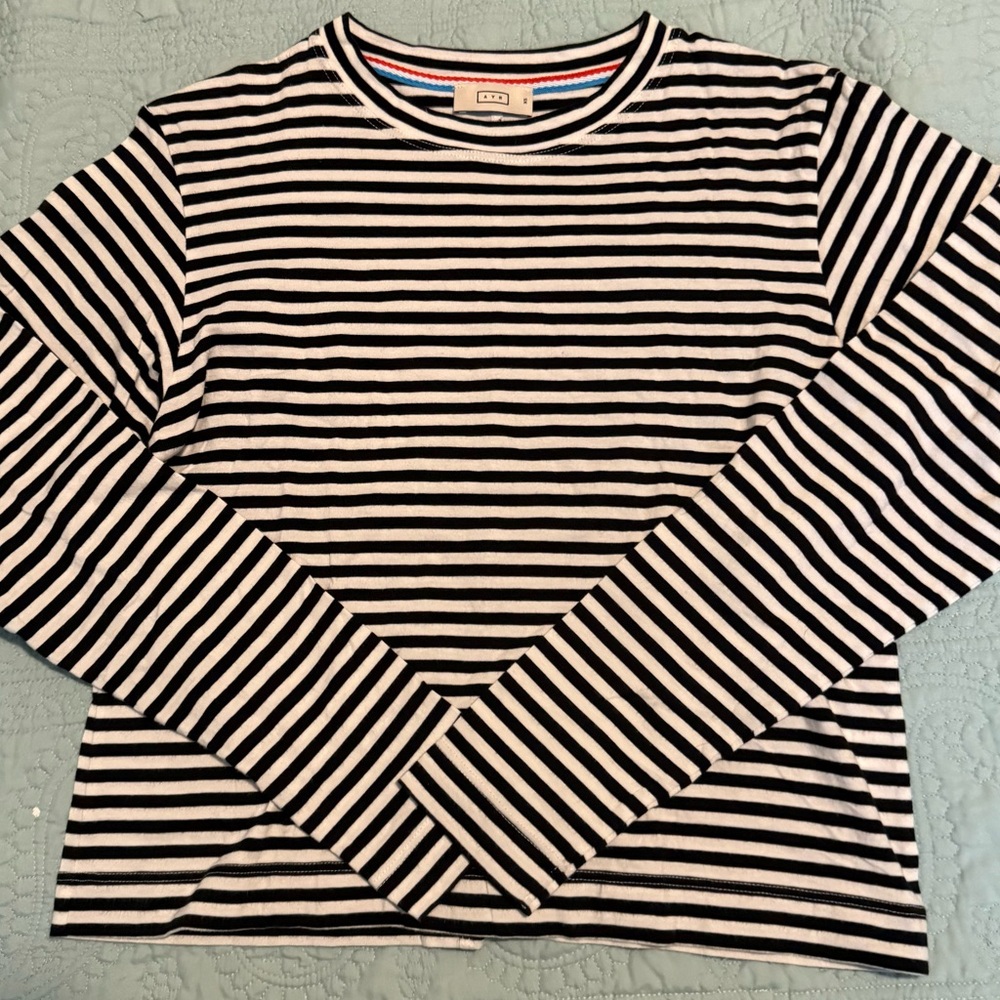 NWOT AYR The Port Striped Long Sleeve Shirt Pima Women’s